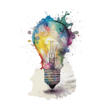 Watercolor light bulb cutout png