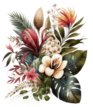 Watercolor tropical leaves cutout png