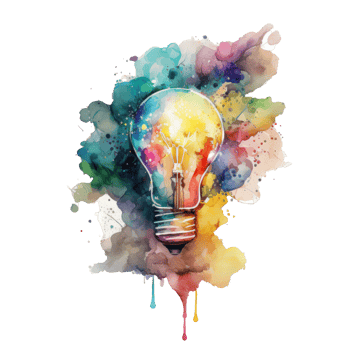 Watercolor light bulb cutout png