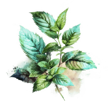 Watercolor mint leaves cutout png
