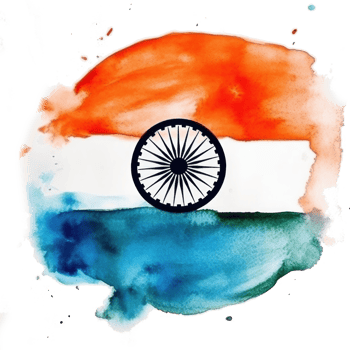 Watercolor painted Indian flag cutout png