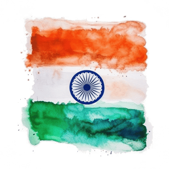 Watercolor painted Indian flag cutout png