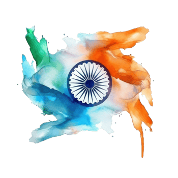 Watercolor painted Indian flag cutout png