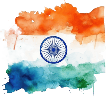 Watercolor painted Indian flag cutout png