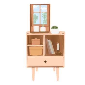 hand drawn furniture illustration png