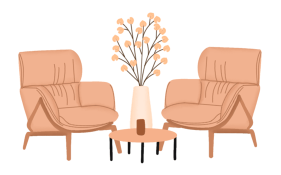hand drawn furniture illustration png