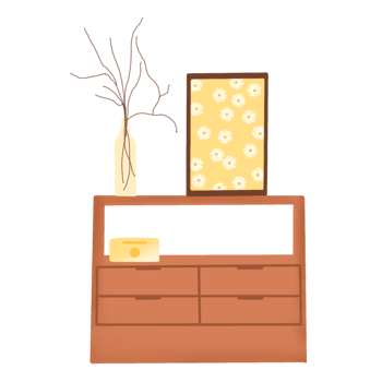 hand drawn furniture illustration png