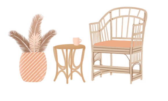 hand drawn furniture illustration png