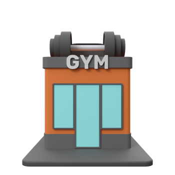 3D rendering of a gym building illustration png