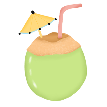 hand drawn summer element png