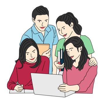 hand drawn student collage illustration png