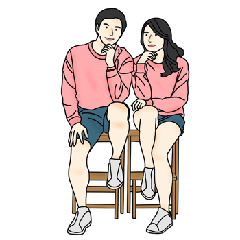 hand drawn couple illustration png