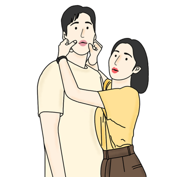 hand drawn couple illustration png