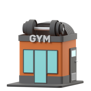 3D rendering of a gym building illustration png