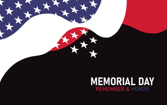 Memorial day background with flag of the United States. Vector illustration