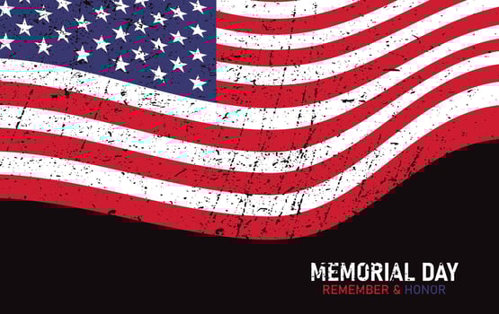 Memorial day background with flag of the United States. Vector illustration