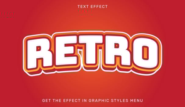 Retro 3d editable text effect template vector