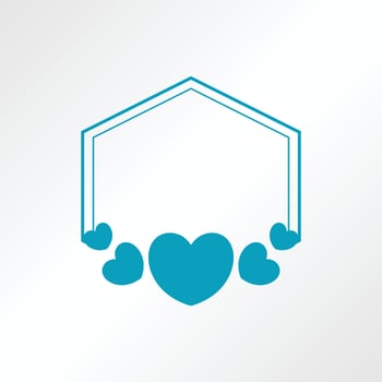 heart frame decoration with empty space for text or photo, for greeting Card, wedding invitation, social media. border vector template