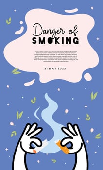 cute flat vector no tobacco day, stop smoking, danger of smoking, no smoking, 31 may