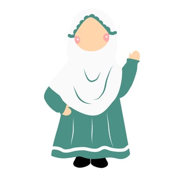 Cute expression of muslim children vector
