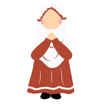 Cute expression of muslim children vector