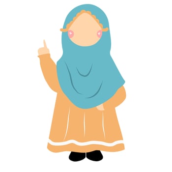 Cute expression of muslim children vector