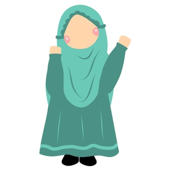 Cute expression of muslim children vector