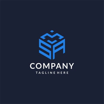 SA logo hexagon designs, best monogram initial logo with hexagonal shape design ideas vector