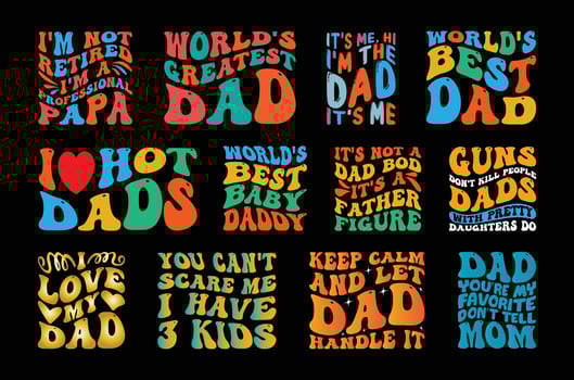 Father's Day T shirt Design Bundle, vector Father's Day T shirt  design, Dad shirt, Father typography T shirt design Collection