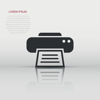 Printer icon. Vector illustration. Business concept document printing pictogram.