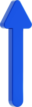 Blue arrow 3d icon isolated. png