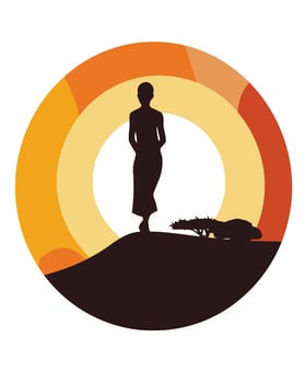 african girl silhouette vector
