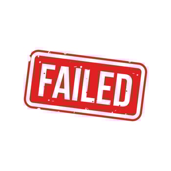 Failed red stamp text on white background. Vector Illustration.