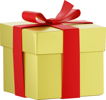 Realistic yellow gift box isolated. png
