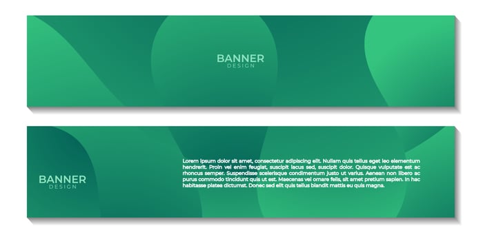 set of banners with modern abstract green wave colorful background vector