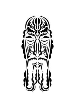 Mask in the style of the ancient tribes. Tattoo patterns. Flat style. Vetcor. vector