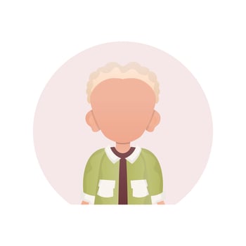 Avatar of a cute preschool boy. isolated on white background. illustration in cartoon style. vector