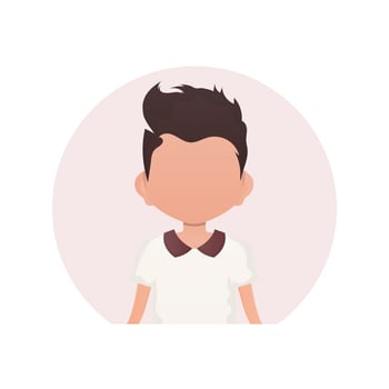 Portrait of a cute little boy. isolated on white background. Cartoon style. Vector illustration.