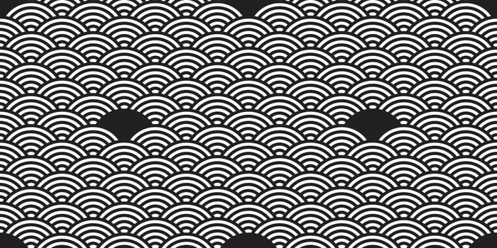 japan ocean wave seamless pattern abstract background isolated repeat wallpaper vector