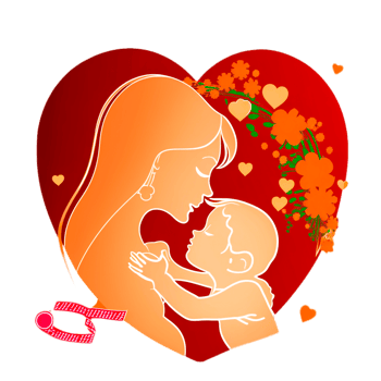 Woman holding her baby son png