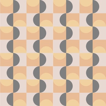 Gray, yellow and orange  seamless pattern with geometric shapes. Vector art. Seamless geometric in trendy coffee shades. Texture for textile or wallpaper.