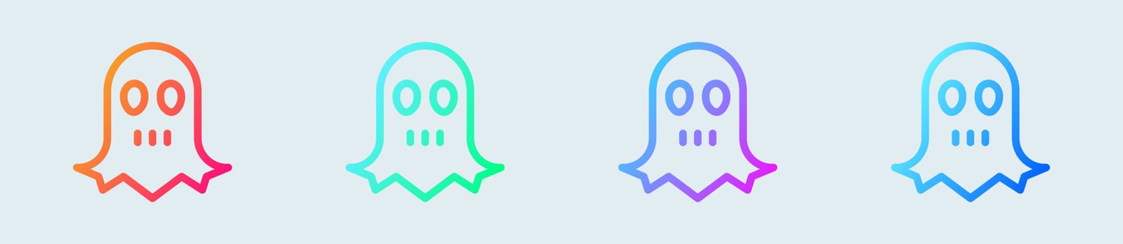 Ghost line icon in gradient colors. Soul signs vector illustration.