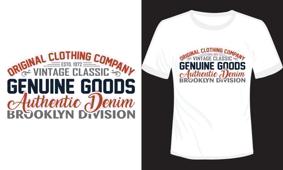 Vintage Classic Authentic Denim Brooklyn Dicision T-shirt Design vector