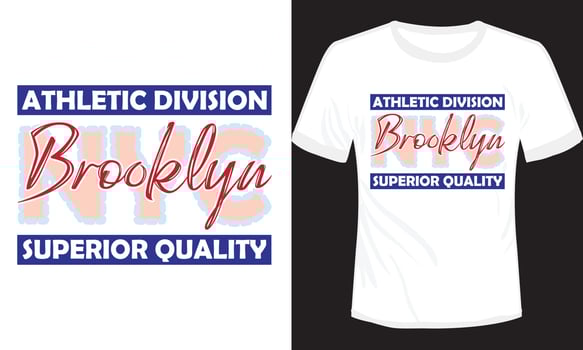 Athletic Division Brooklyn Superior Quality T-shirt Design Vector Illustration