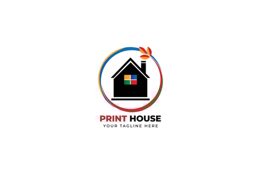 printing house logo template design illustration vector