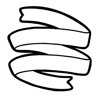 Cute outline Ribbon png