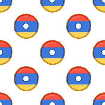 Pattern cookie with flag country Armenia in tasty biscuit png