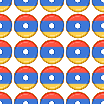 Pattern cookie with flag country Armenia in tasty biscuit png