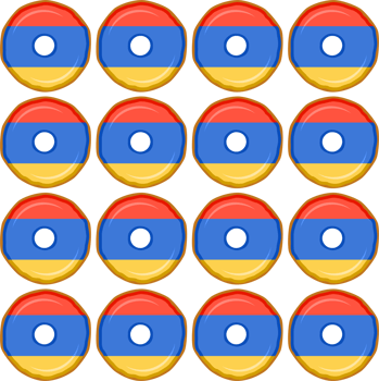 Pattern cookie with flag country Armenia in tasty biscuit png