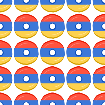 Pattern cookie with flag country Armenia in tasty biscuit png